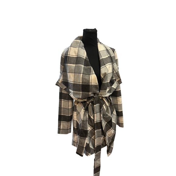 NWT Matilda Jane Womens XS Black Grey Plaid Check It Twice Jacket Sweater Coat - Picture 2 of 16